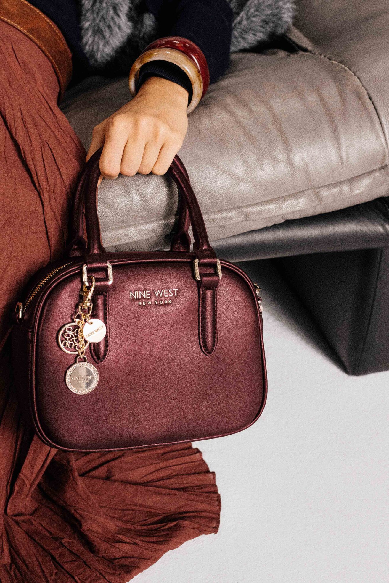 Kézitáska NINE WEST CEO-SOHO-STAR-LX10160 BORDÓ