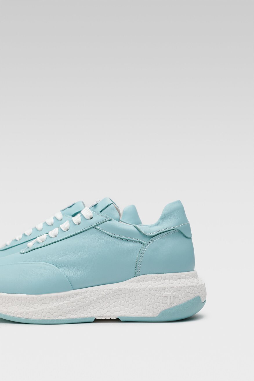 
                Togoshi - Skórzane sneakersy turkusowe - 5904248871932