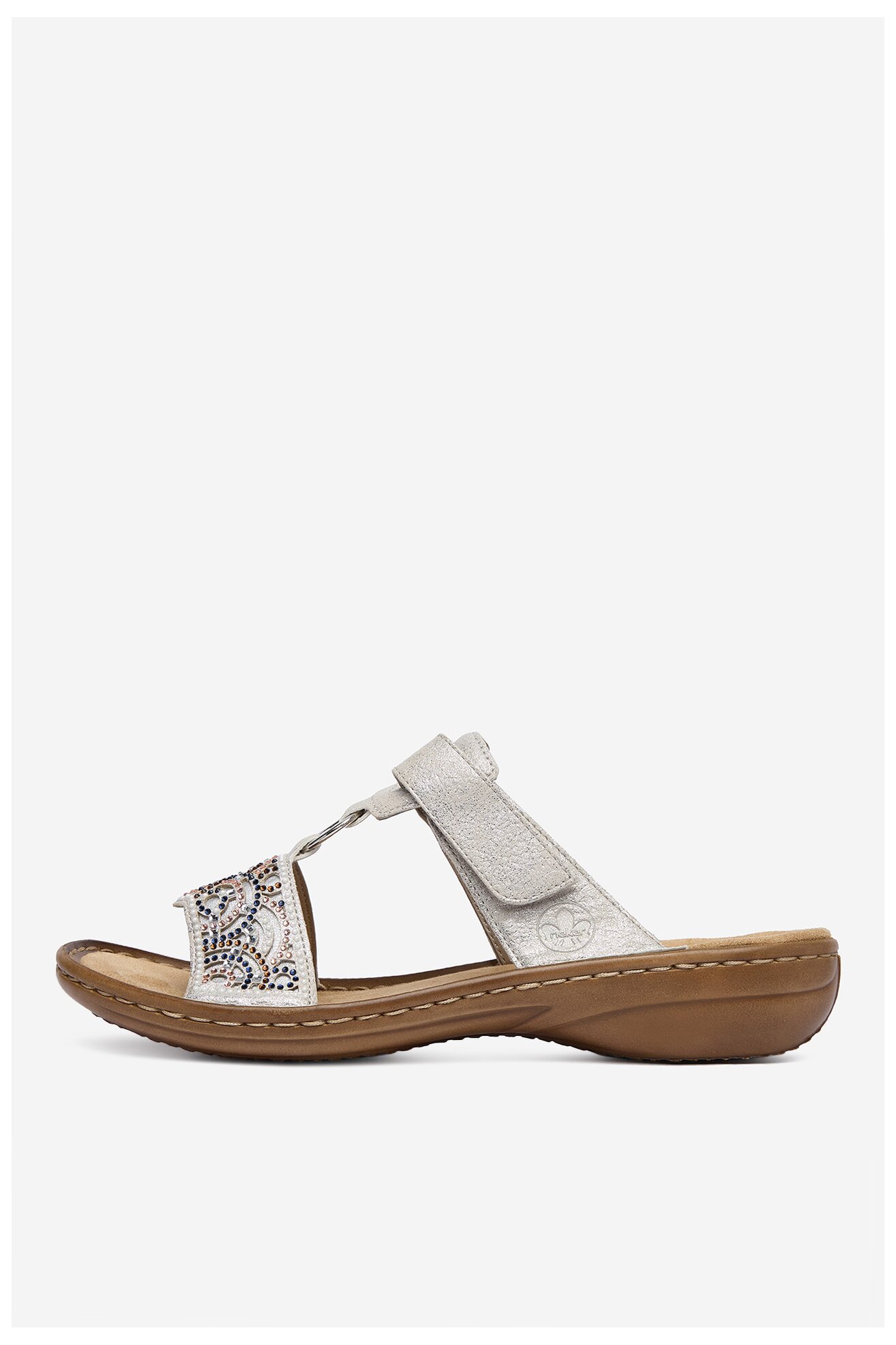 Klapki Rieker CEO-608K2-40 Srebrny