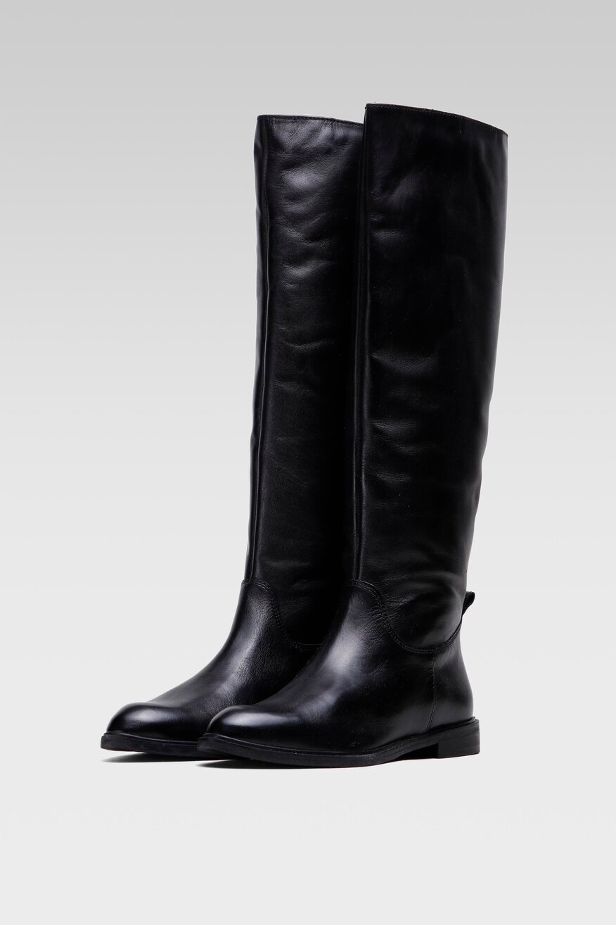 
                Lasocki - Skórzane kozaki czarne - 5904248021269