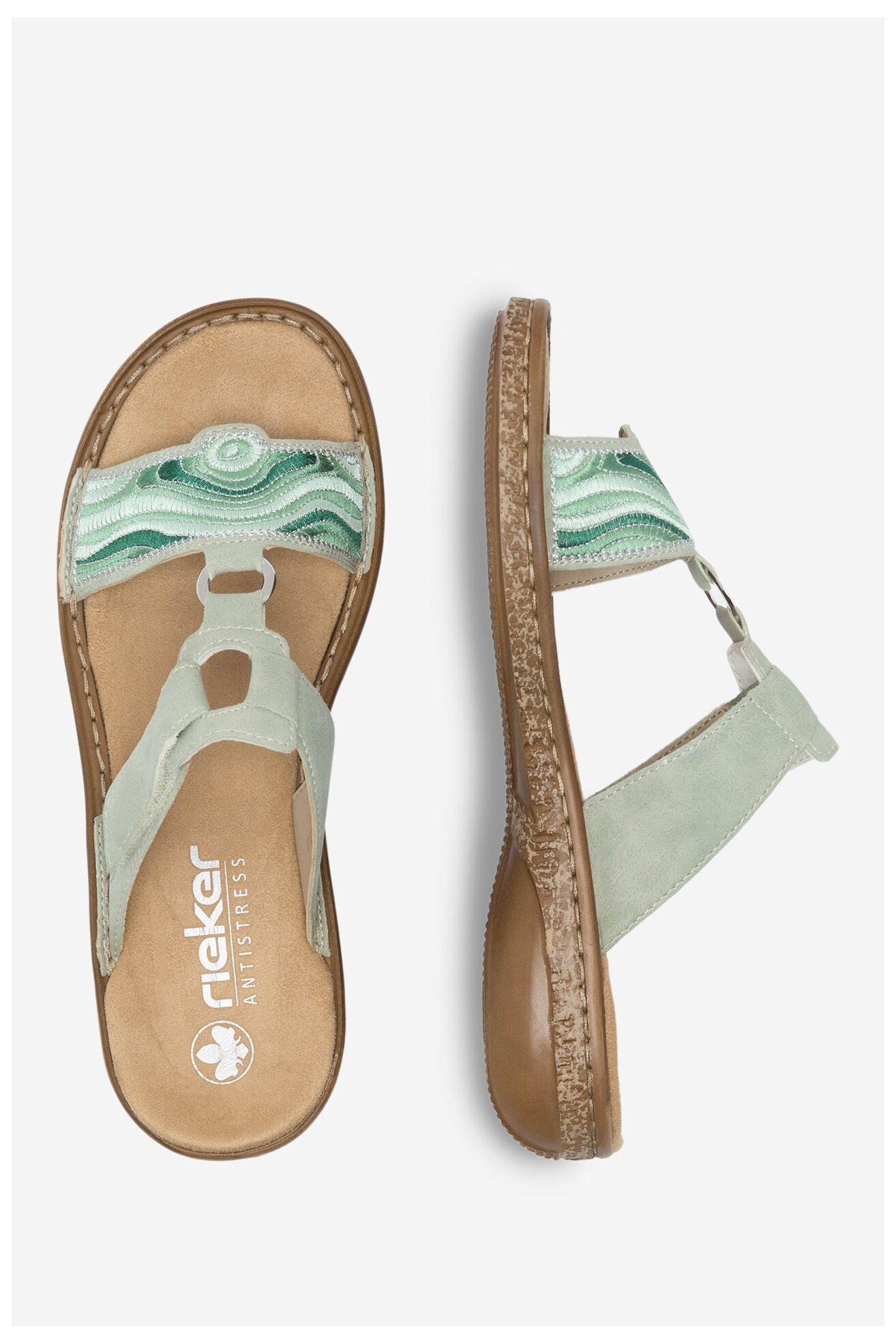 Klapki Rieker 62829-52 Zielony