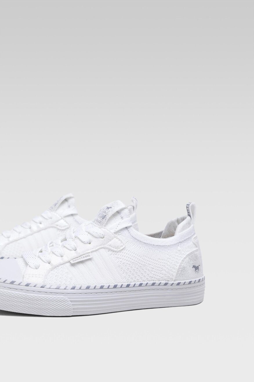 Mustang - Trampki pastelowe białe - 5904248421748