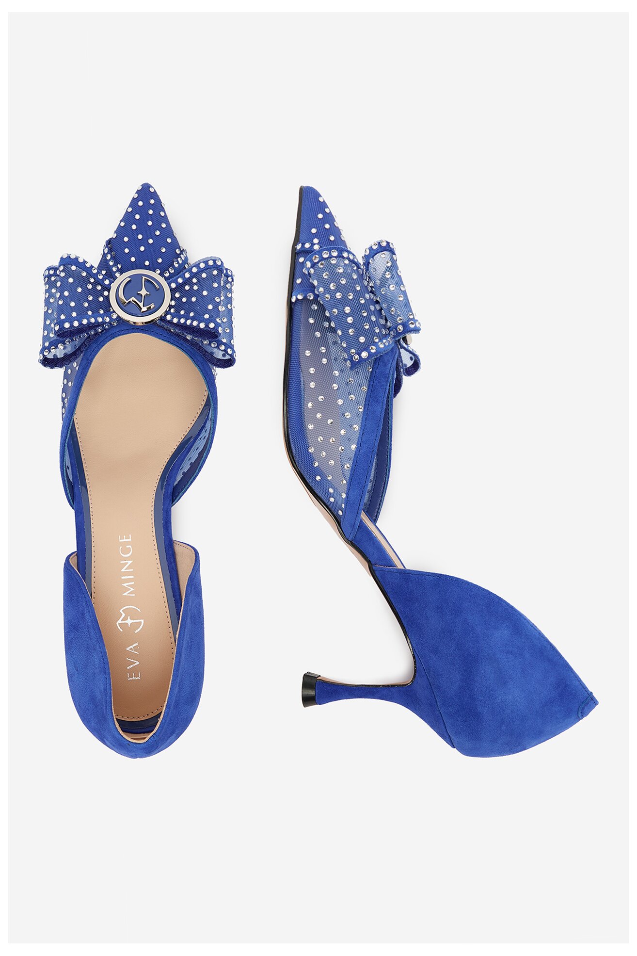 Czółenka EVA MINGE EO-AVA-78096-202 Niebieski