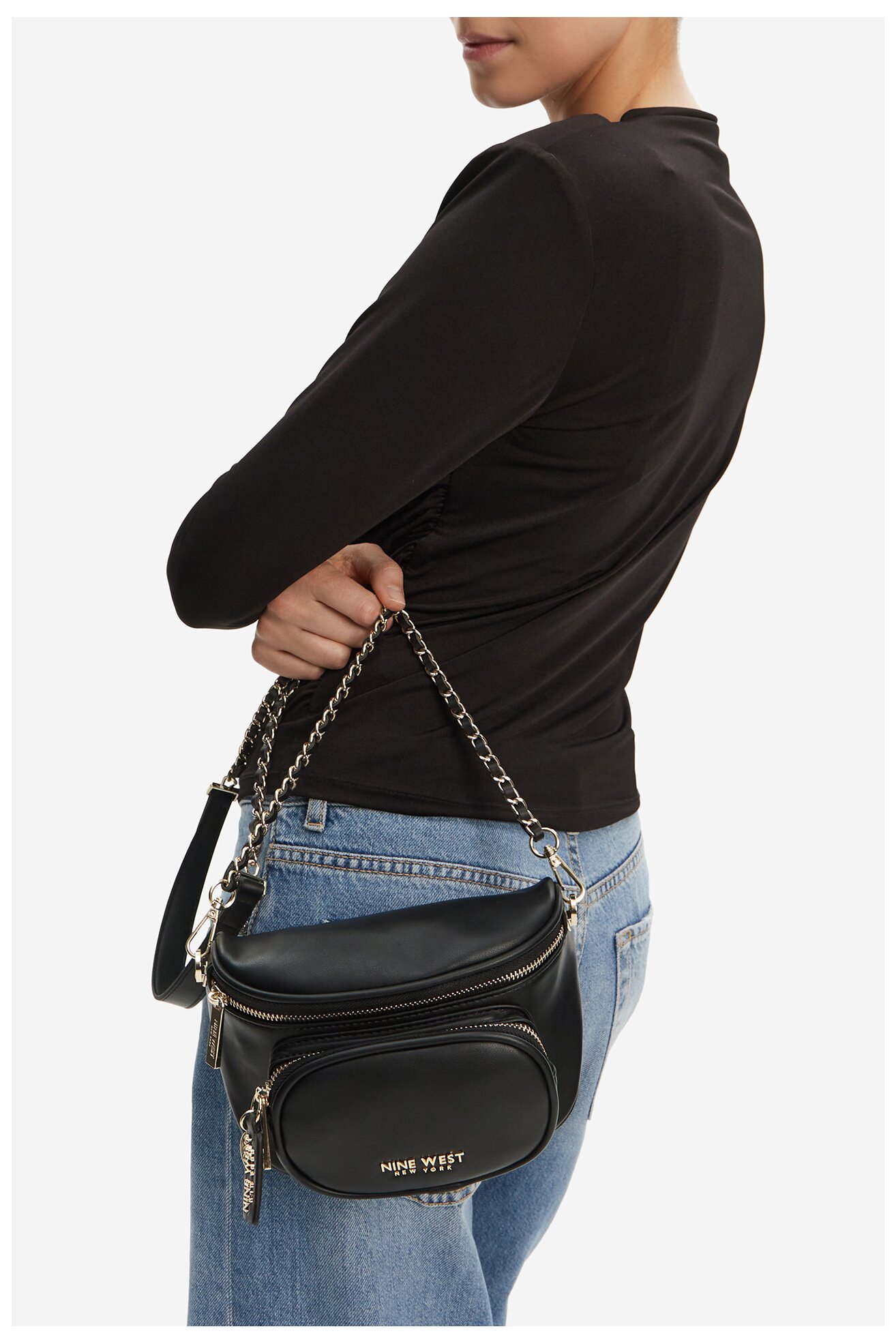 Geantă de mână NINE WEST CEO-OLIVIA-O24294 NEGRU