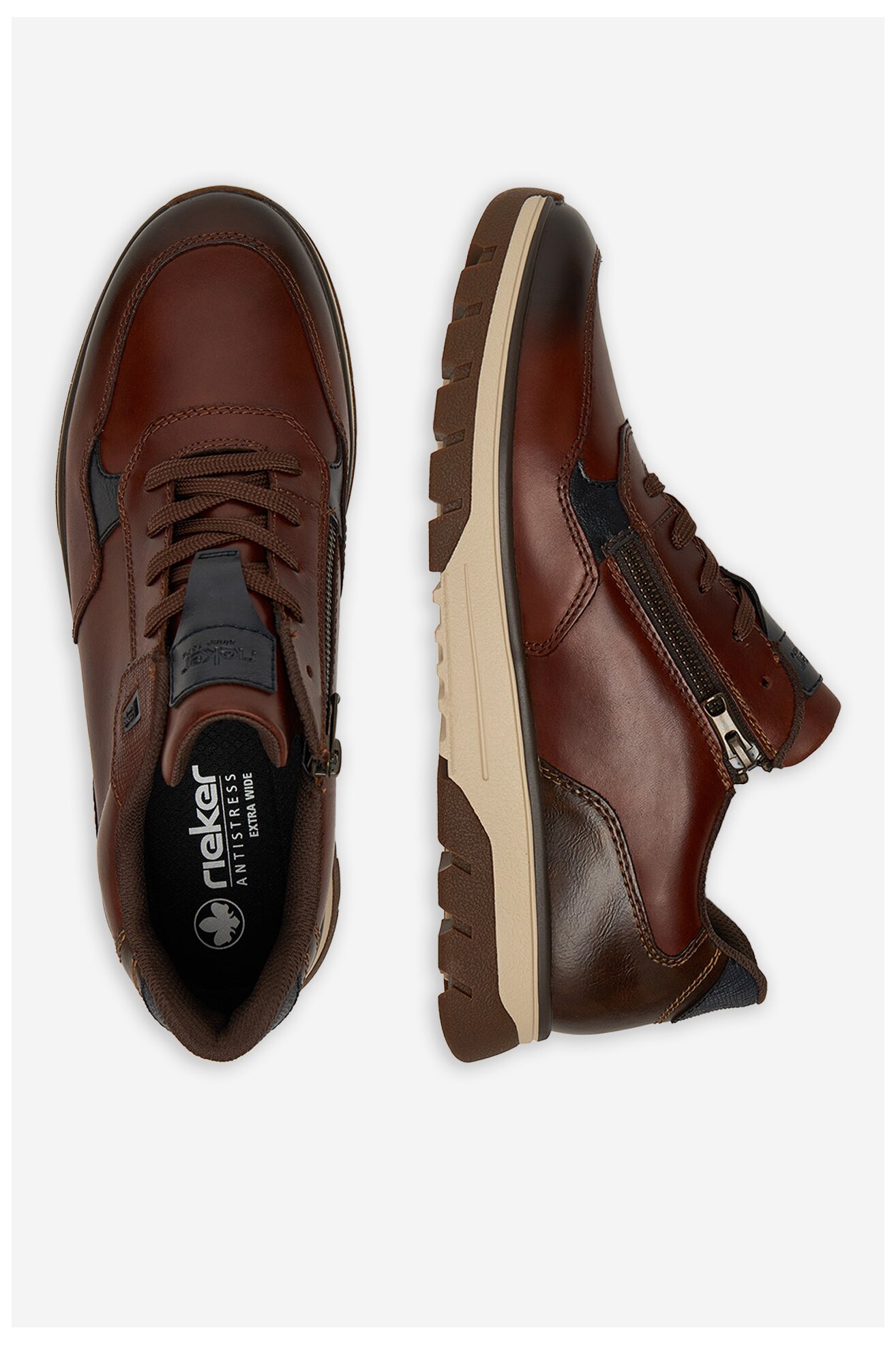 Półbuty Rieker B9301-25 Brązowy