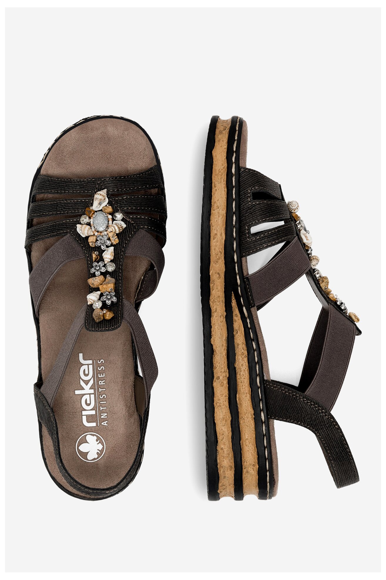 Sandały Rieker 62949-45 Szary