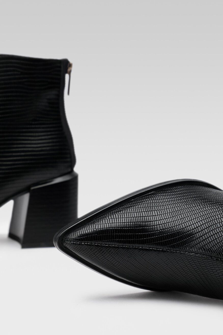 Lasocki - Skórzane botki czarne - 5904248961909