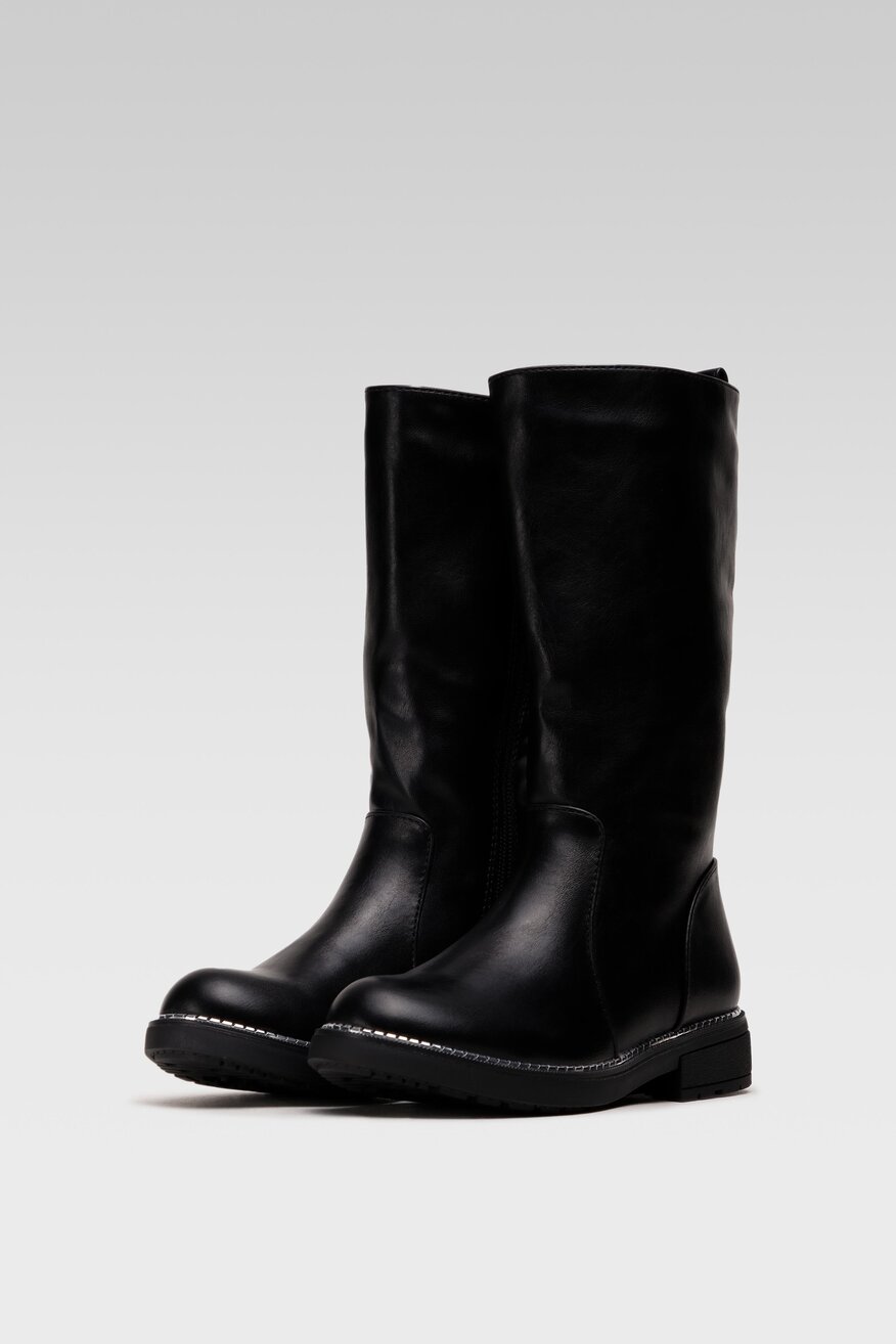 
                Nelli Blu - Kozaki czarne z suwakiem - 5903698895215