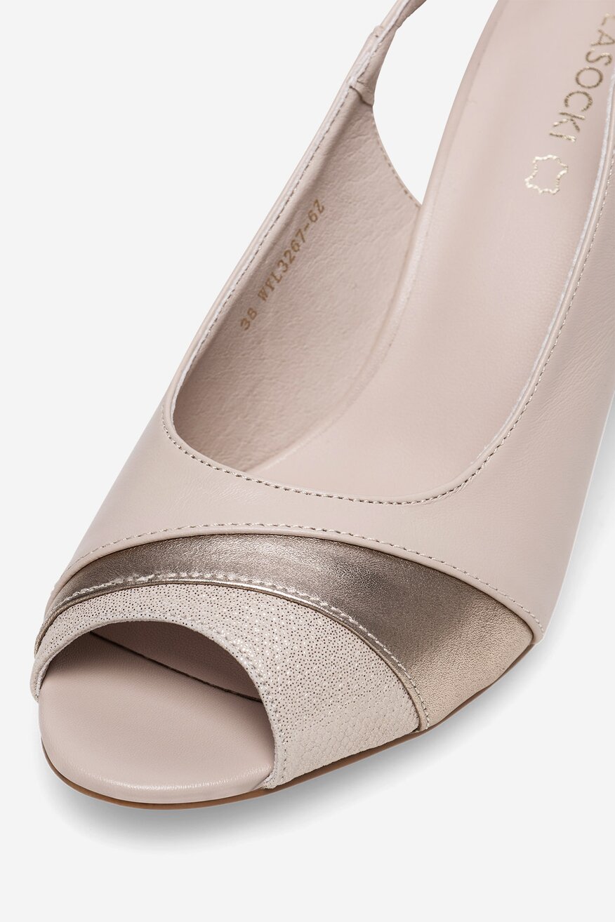 
                Lasocki - Sandały skórzane na słupku - 5905588495215