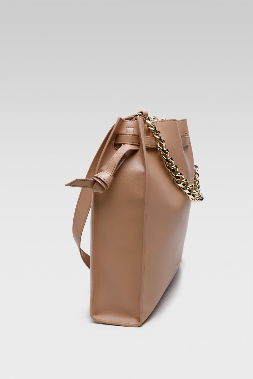 Badura - Torebka na ramię skórzana z aplikacją - 5904248535001