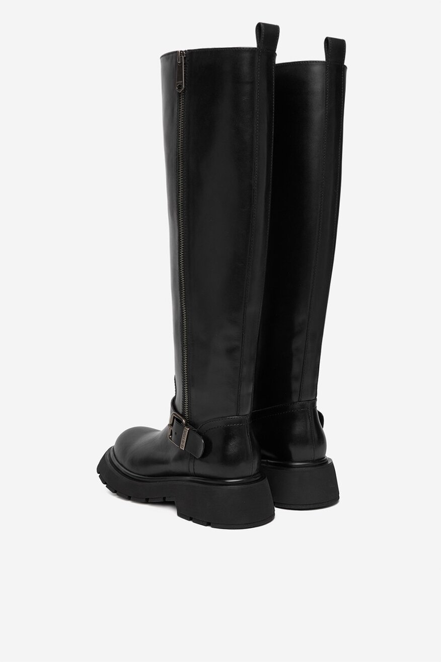 G-STAR RAW - Skórzane kozaki z suwakiem - 5906751407714