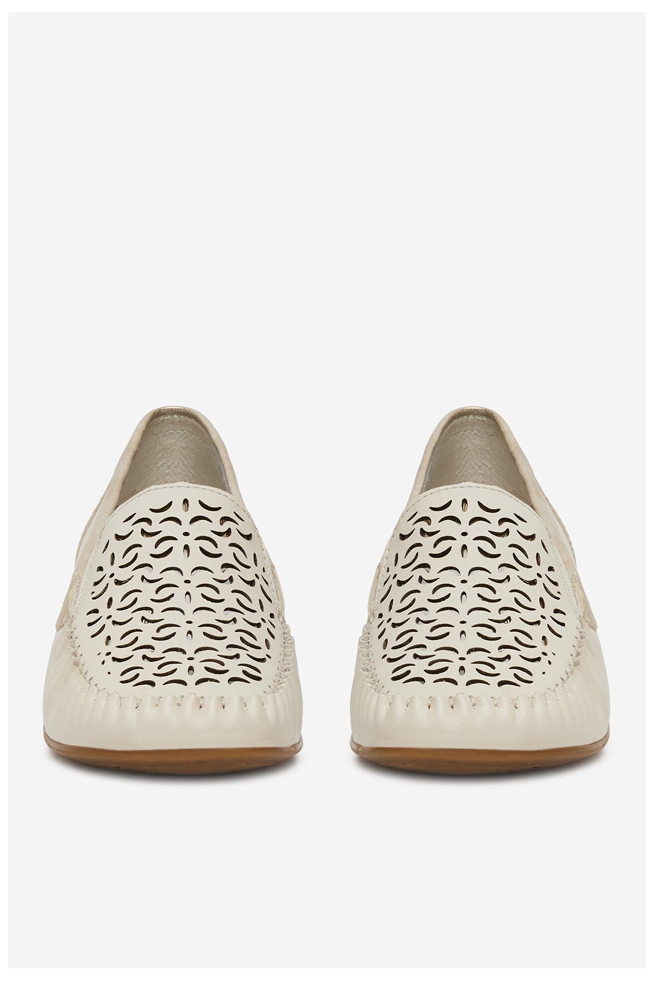 Baleriny Rieker L6350-60 Beżowy jasny