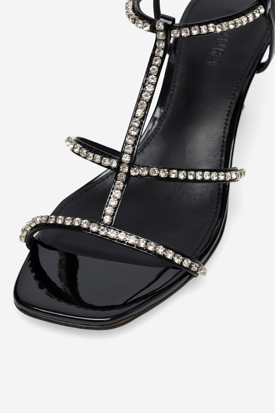 Badura - Sandały skórzane na obcasie - 5905588374237