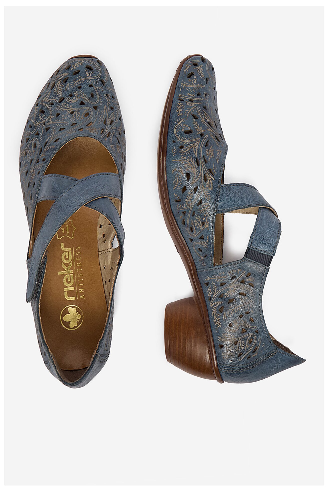 Czółenka Rieker CEO-43773-12 Granatowy