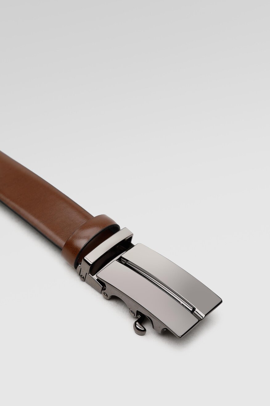 Lasocki - Pasek męski skórzany brązowy - 5903698690049
