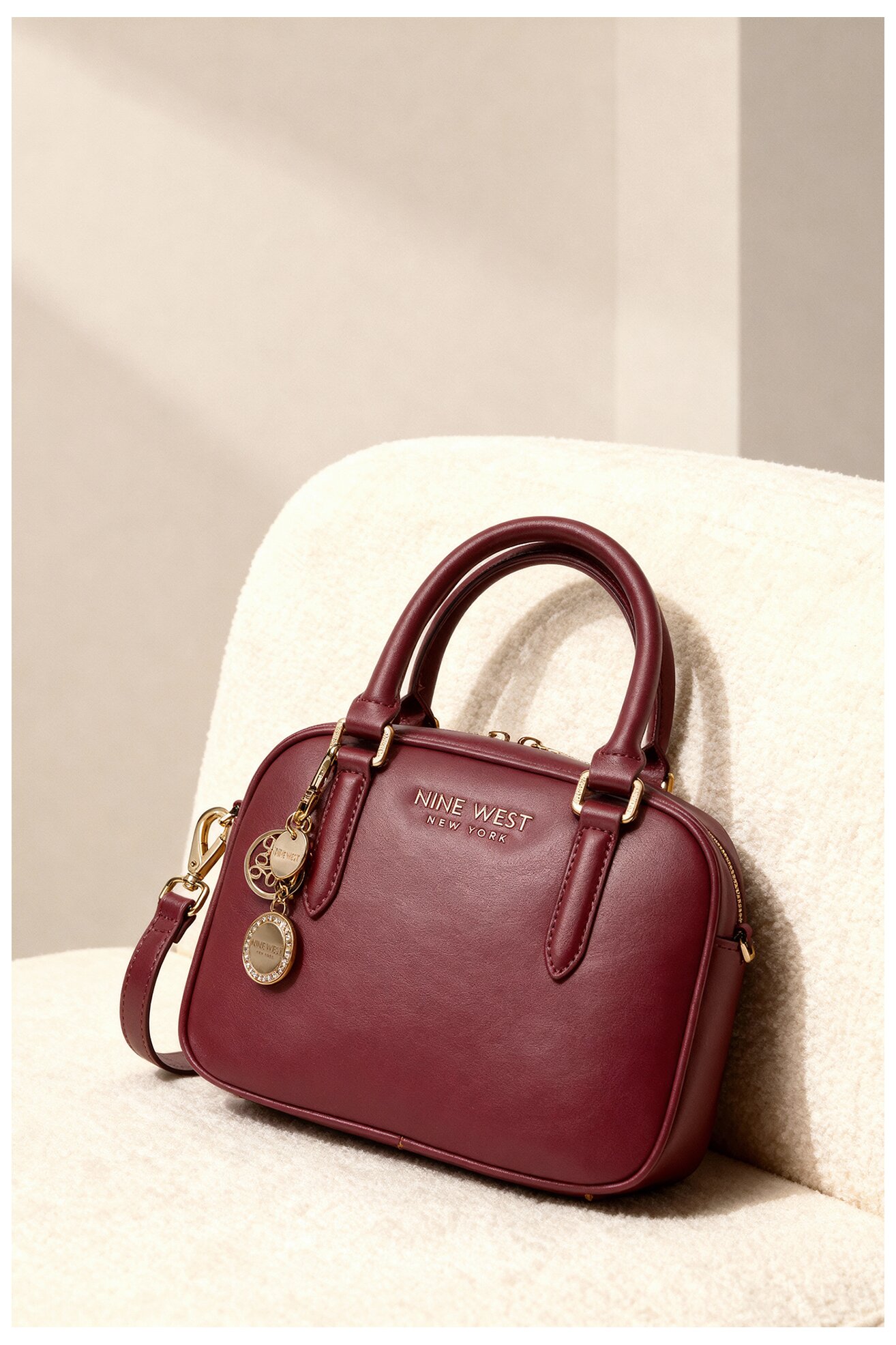 Kézitáska NINE WEST CEO-SOHO-STAR-LX10160 BORDÓ