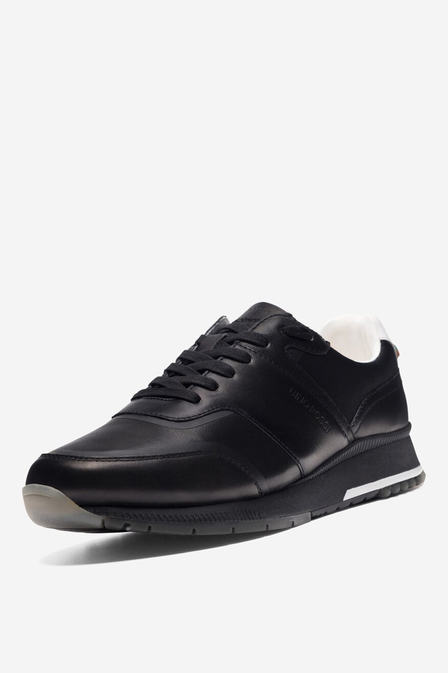 
                Sneakersy Gino Rossi - Skórzane sneakersy Czarny - 5905588077244