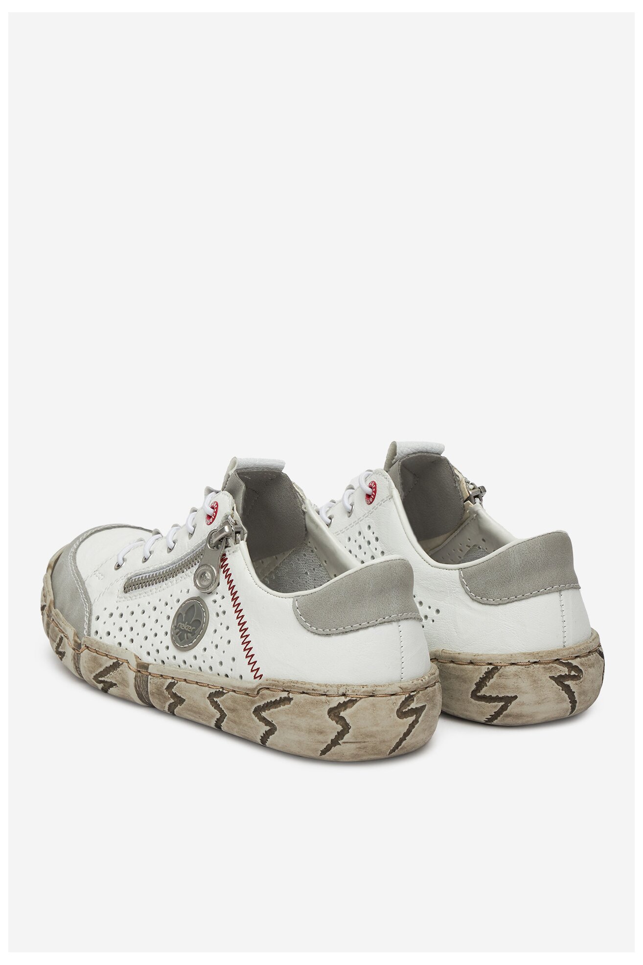 Półbuty Rieker L0355-80 Biały