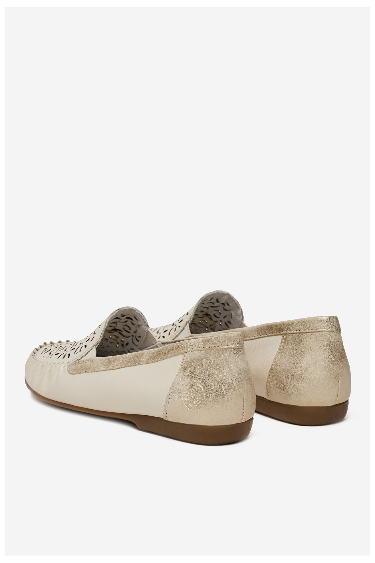 Baleriny Rieker L6350-60 Beżowy jasny