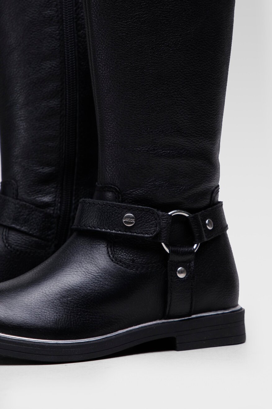 Lasocki Young - Skórzane kozaki z aplikacją - 5904248132507