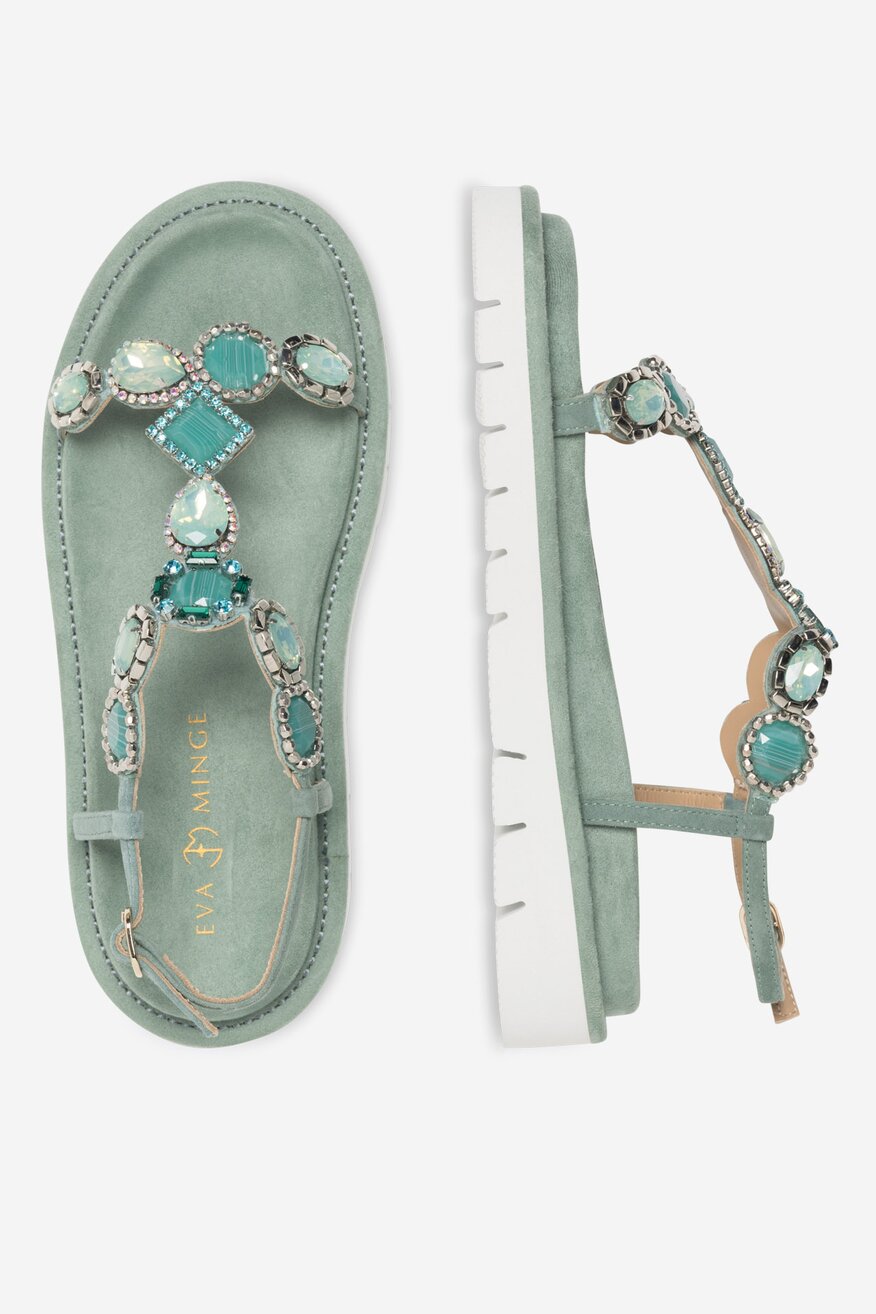 
                EVA MINGE - Sandały zamszowe - 5905588550167