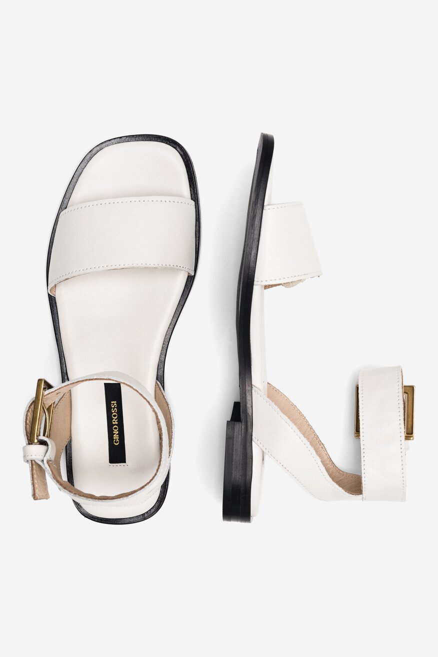 
                Gino Rossi - Skórzane sandały białe - 5904862791692