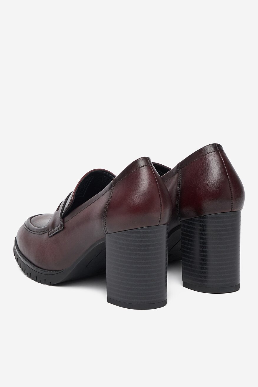 
                Lasocki - Loafersy skórzane na obcasie - 5906751354056