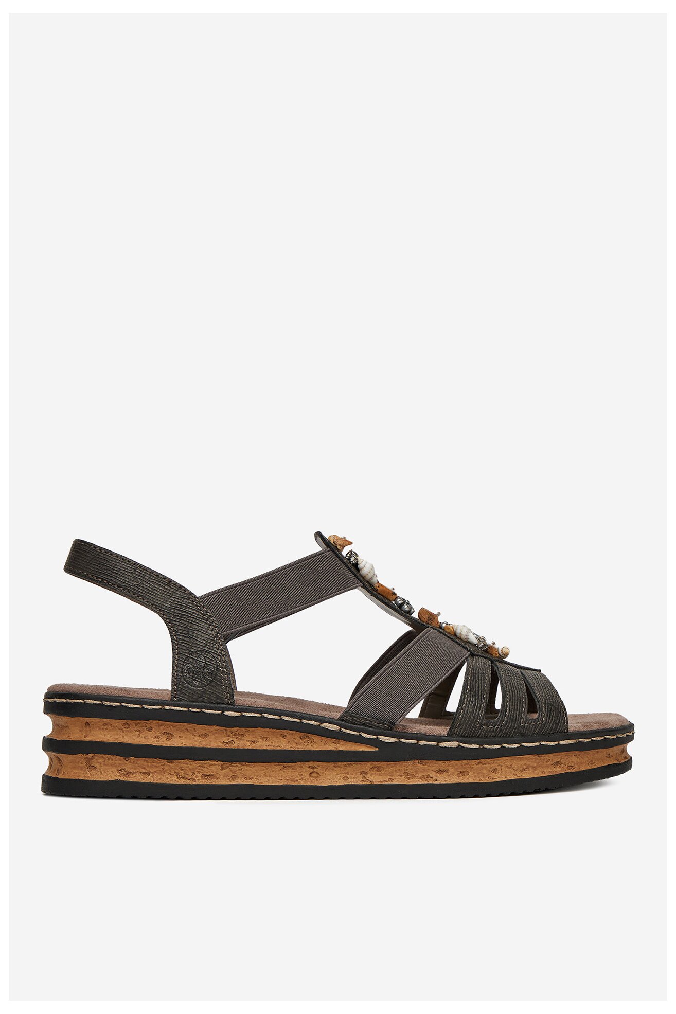 Sandały Rieker 62949-45 Szary ciemny