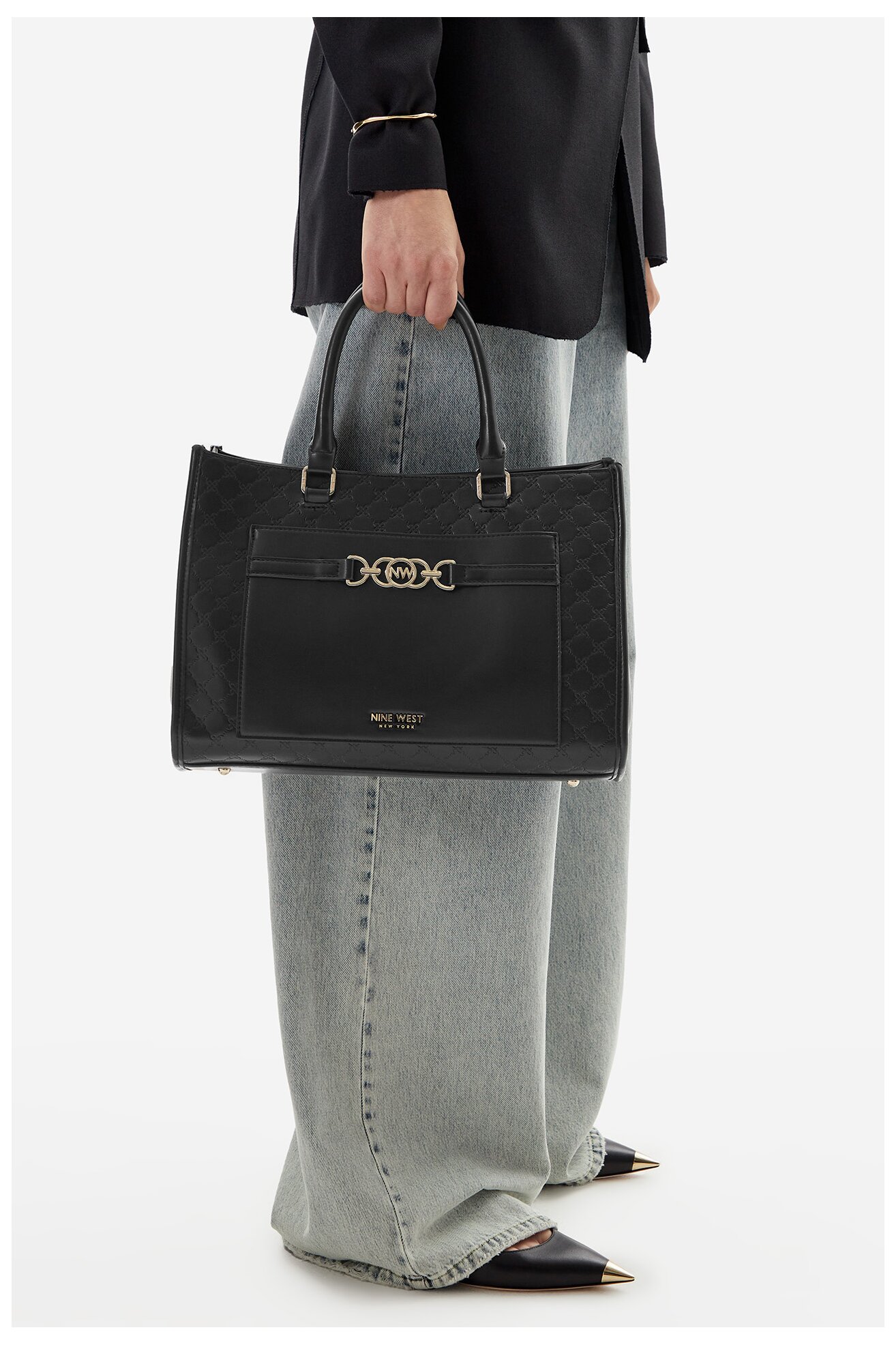 Kézitáska NINE WEST CEO-LUNA-II-H242045 FEKETE