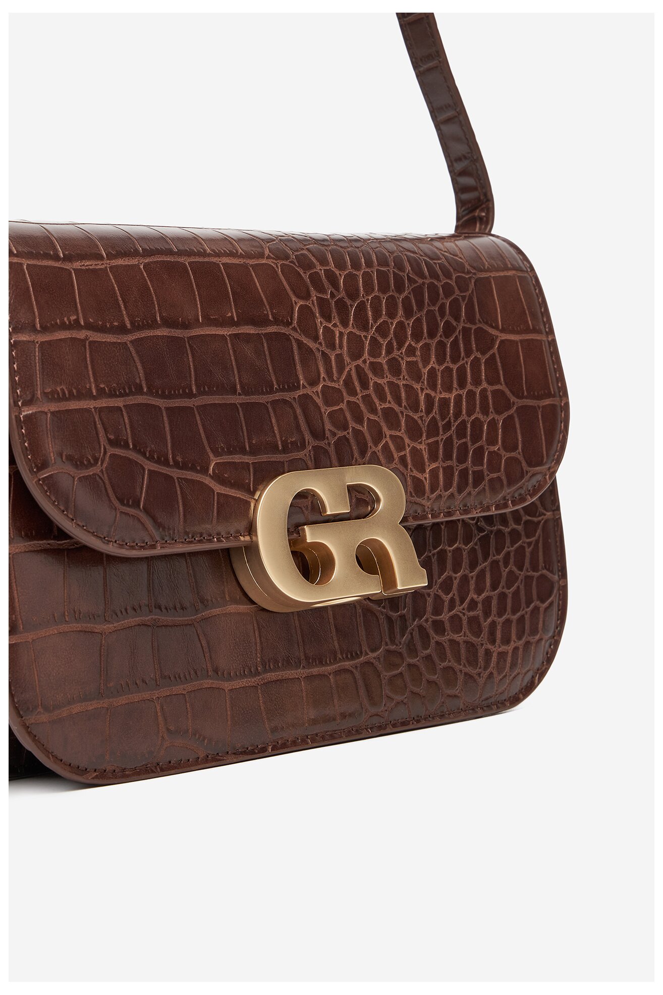 Torebka Gino Rossi CEO-LINA-KQ44-CROCCO Brązowy