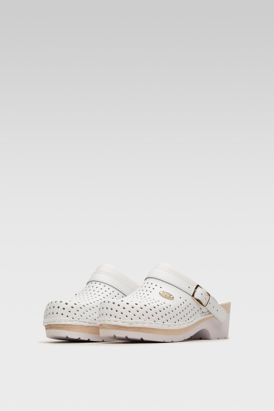 
                Scholl - Skórzane klapki pastelowe - 5903698856612