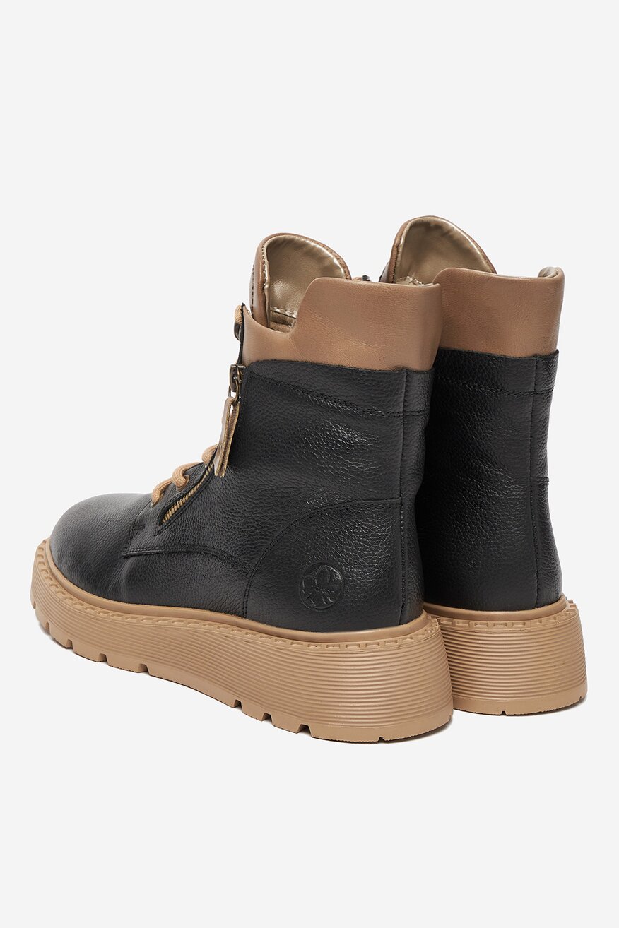 Rieker - Trzewiki skórzane ocieplane - 2230085561983