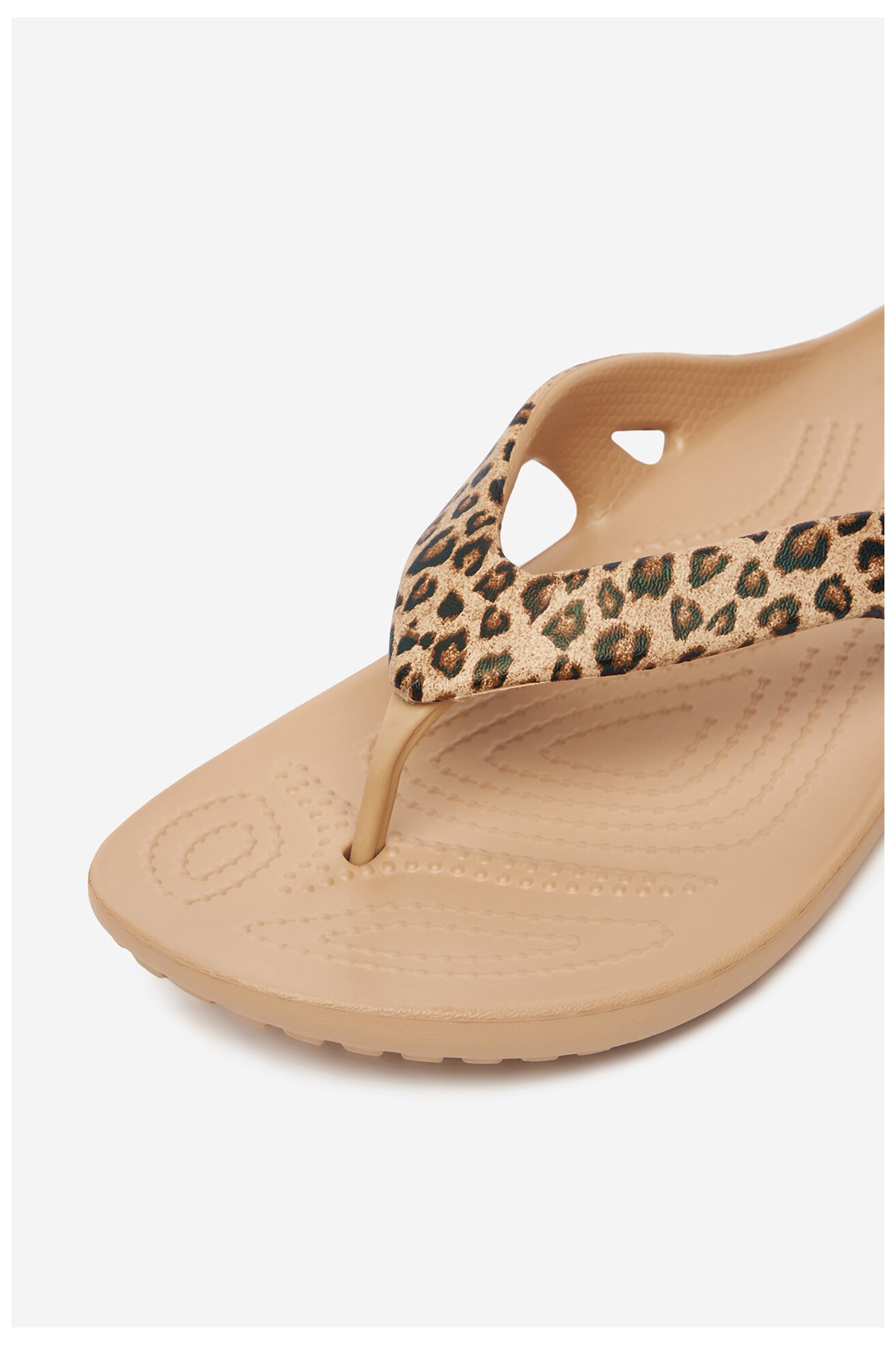 Klapki basenowe Crocs KADEE II LEOPARD FLIP W 206398-98R Złoty