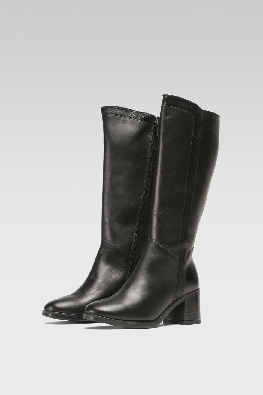 
                Lasocki - Skórzane kozaki czarne - 5904862281056