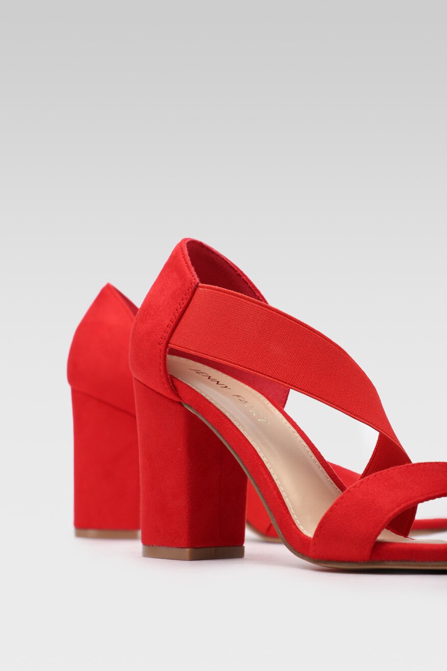 
                Jenny Fairy - Sandały na obcasie czerwone - 5903698606699