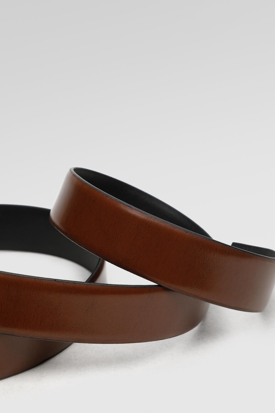 Lasocki - Pasek męski skórzany brązowy - 5903698690049