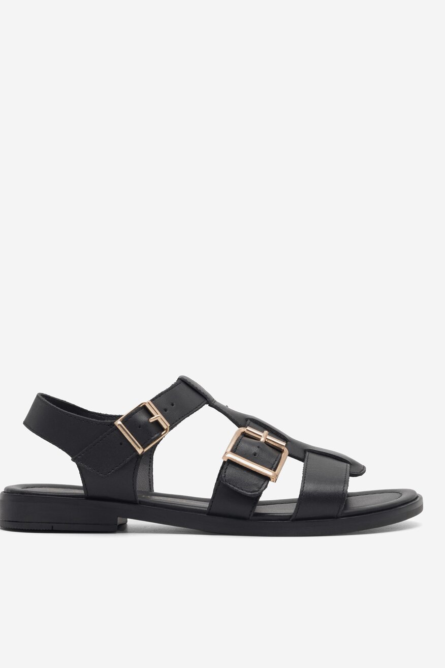 
                Sergio Bardi - Skórzane sandały czarne - 5904862811130