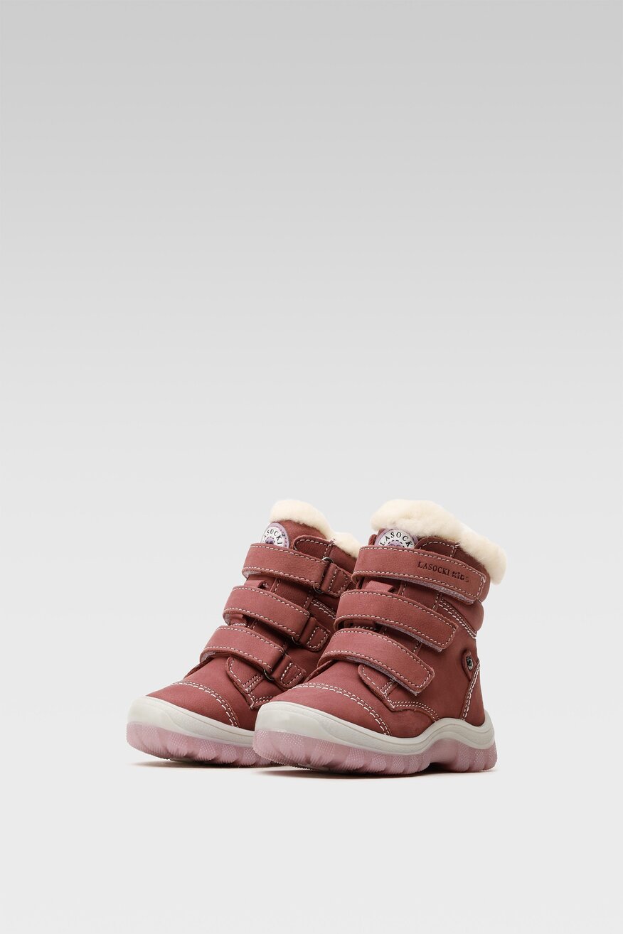 
                Lasocki Kids - Skórzane kozaki fioletowe - 5904248042738