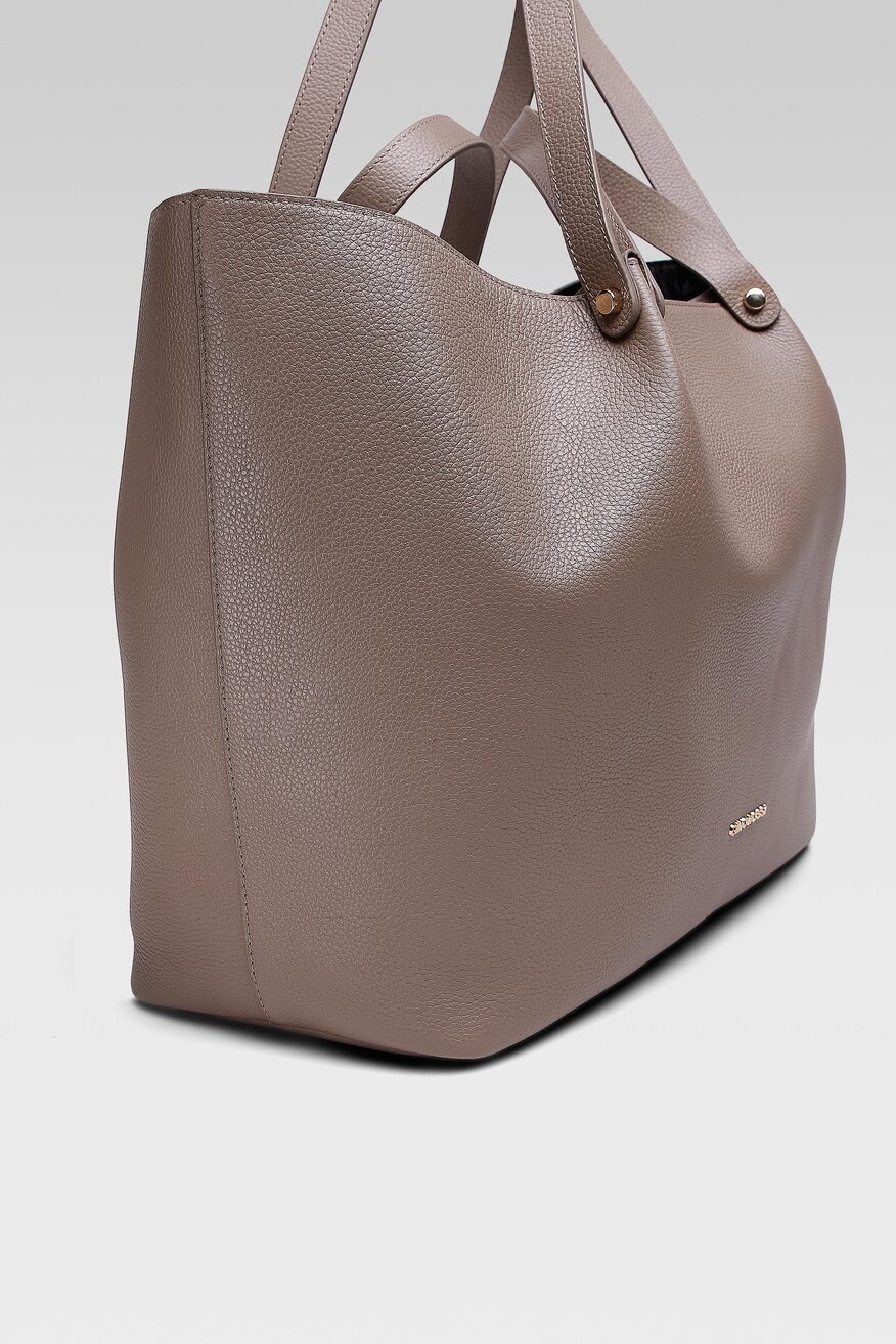Gino Rossi - Torebka shopper skórzana beżowa - 5904248101855