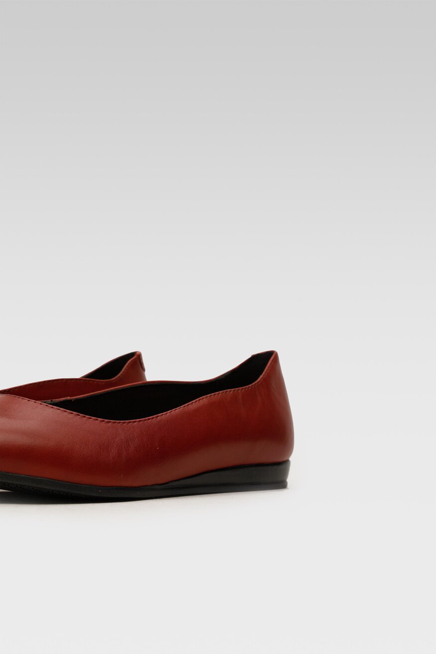 
                Lasocki - Skórzane baleriny czerwone - 5903698934471