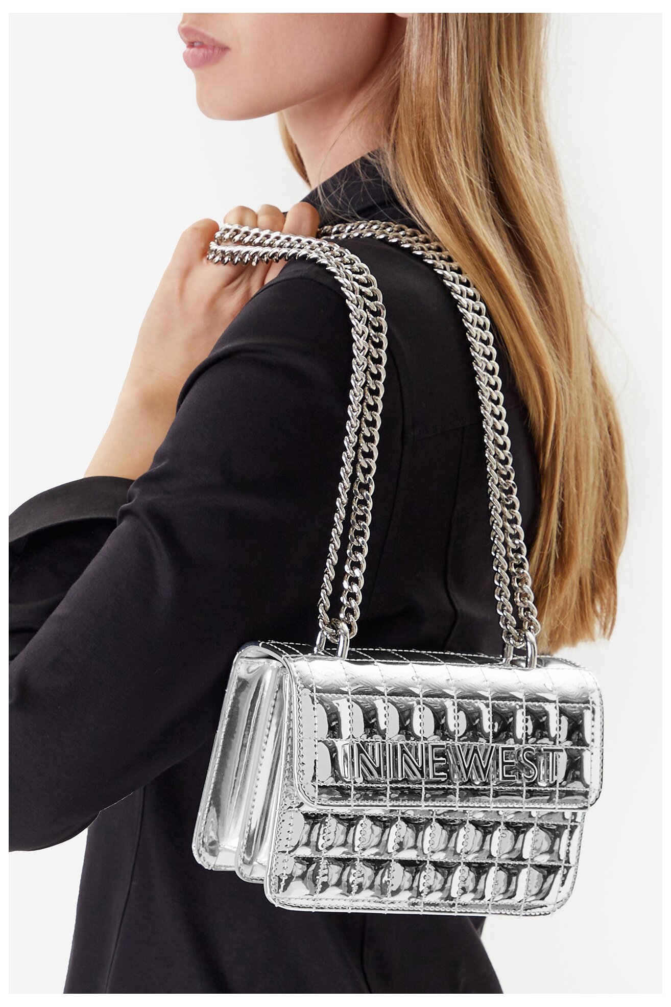 Geantă de mână NINE WEST EO-GLAMERCY-GRACE-LX10060 ARGINTIU