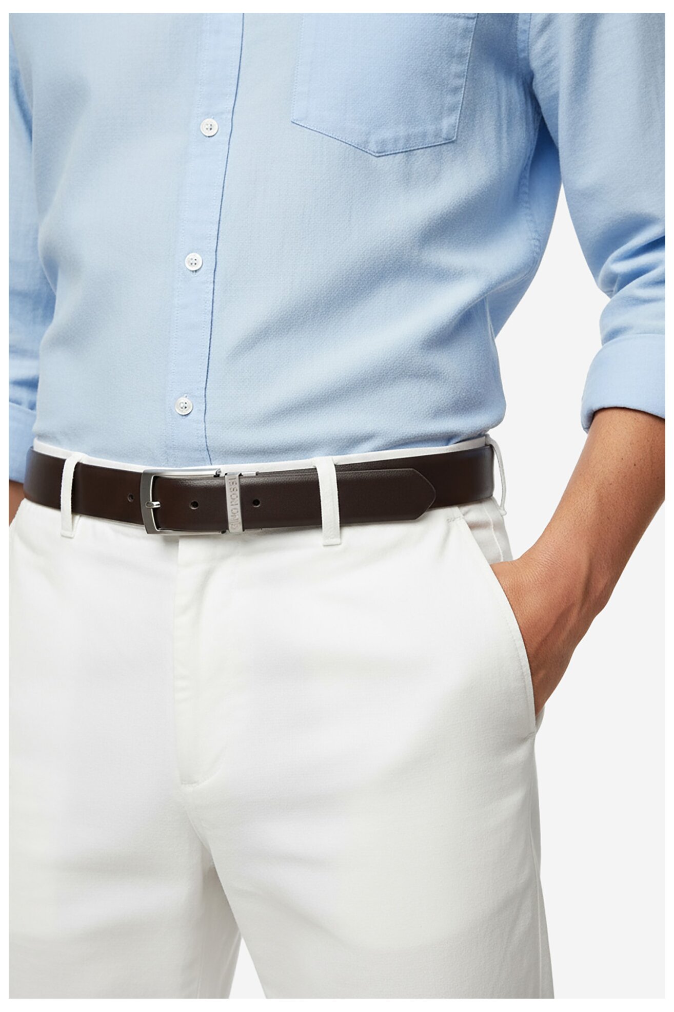 Férfi öv Gino Rossi C-NOAH-ZZ24083 SÖTÉTBARNA