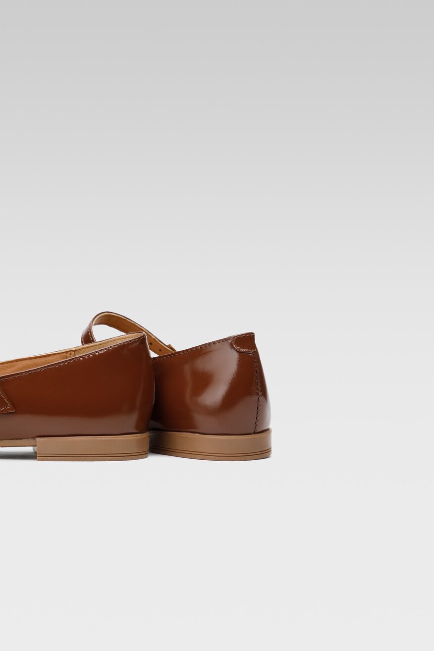 Lasocki - Skórzane baleriny brązowe - 5904248968878