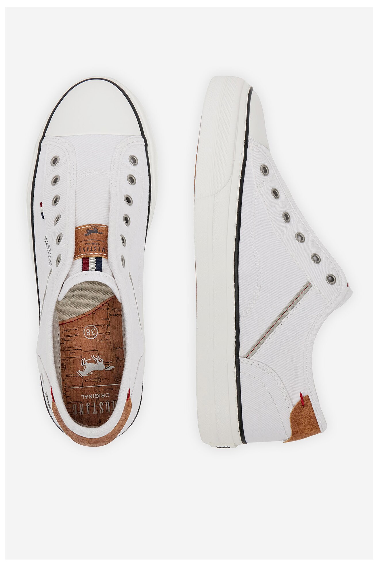 Plátěná obuv Mustang 1272-402 BÍLÁ