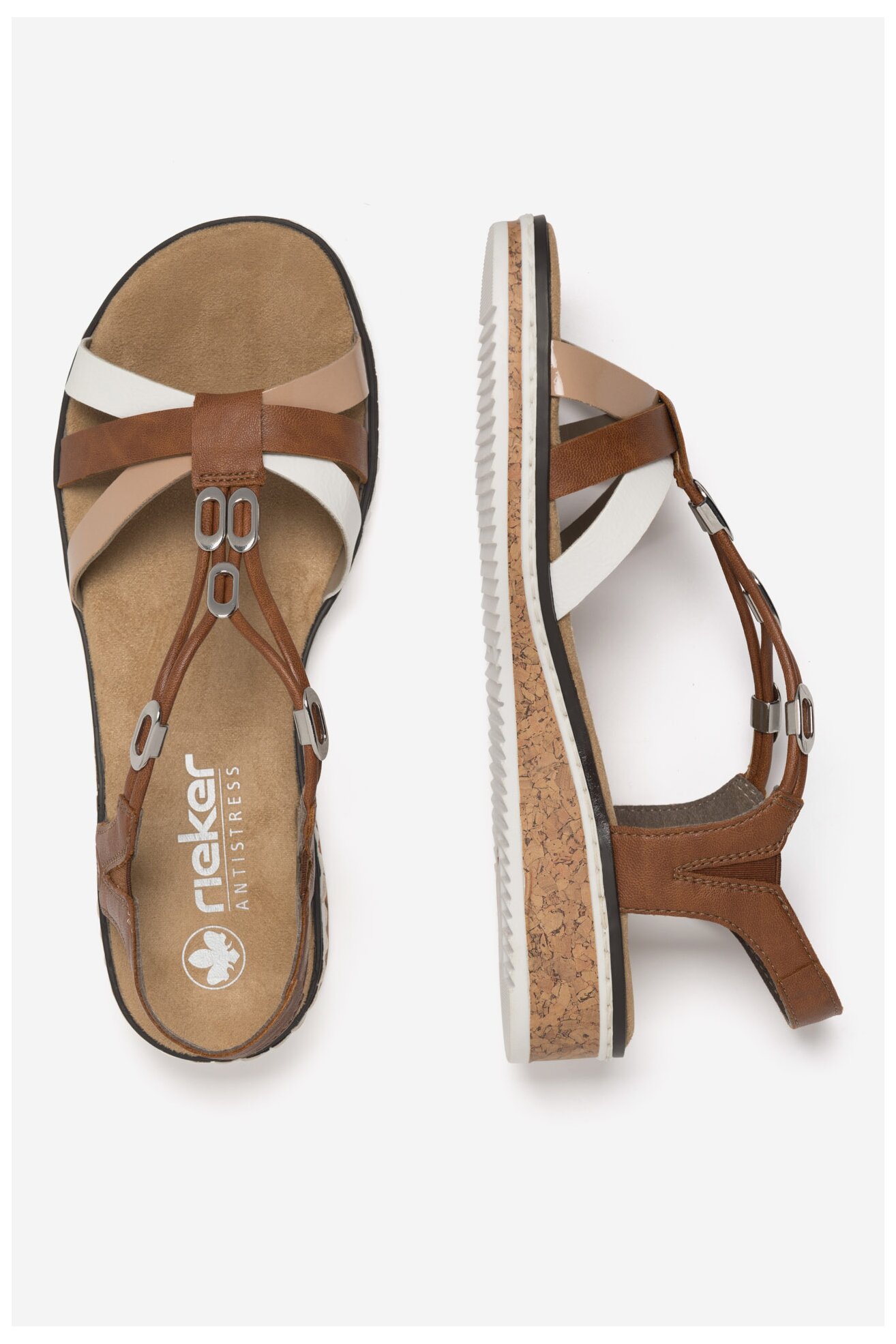 Sandały Rieker V3657-81 Brązowy