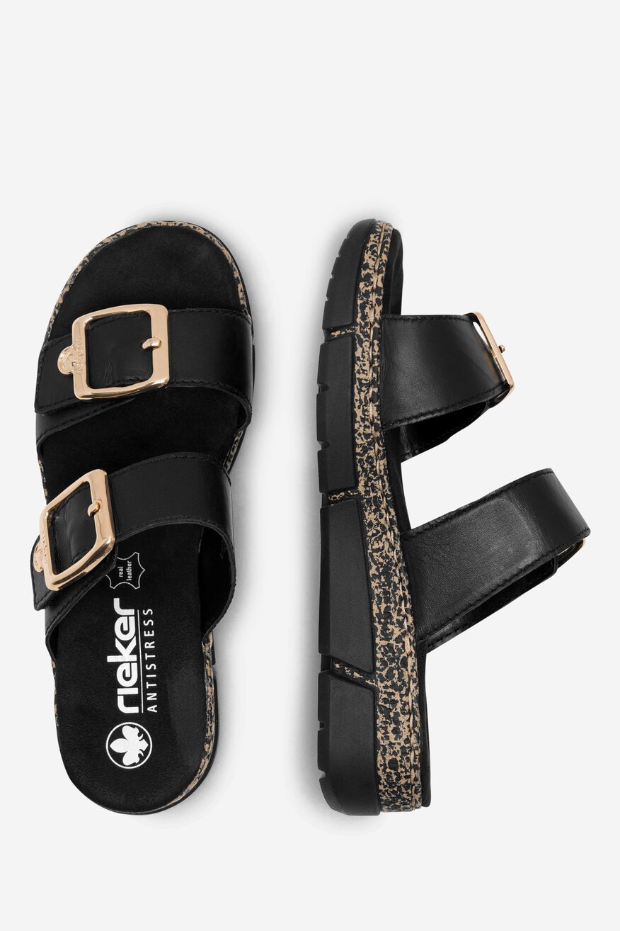 Rieker - Skórzane klapki - 2230056256344