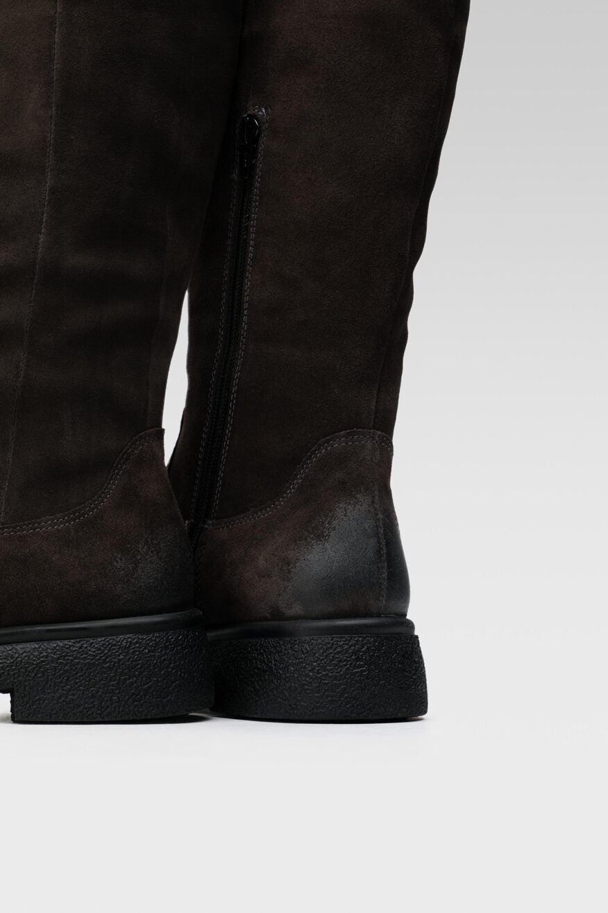 Lasocki - Skórzane kozaki szare - 5904248890698