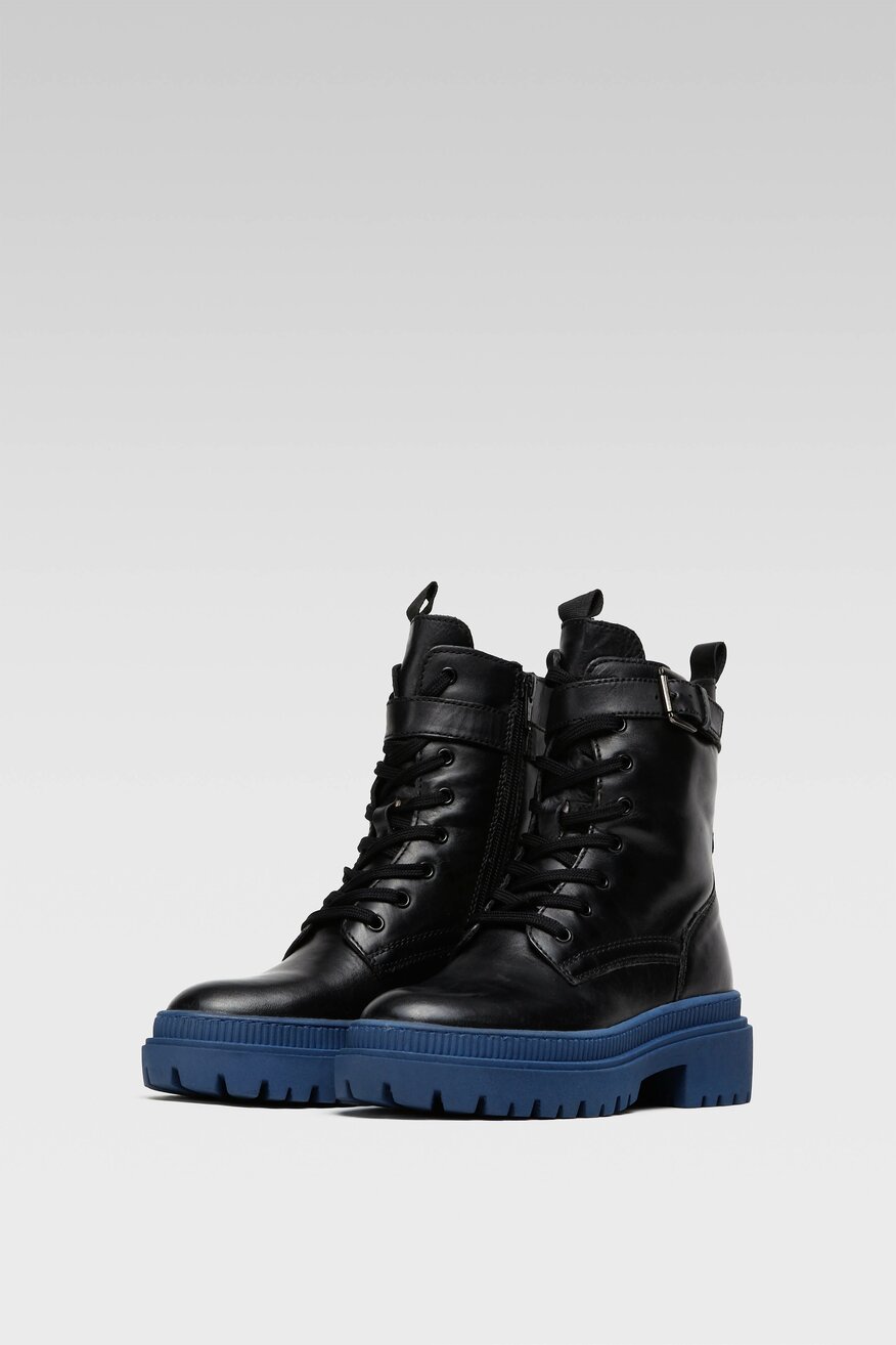 
                Lasocki - Skórzane trzewiki jeansowe - 5904248878979