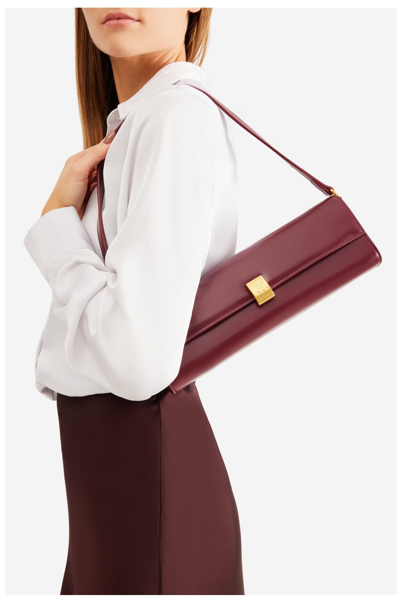 Сумка З Ремінцем Gino Rossi NEL-CS7386-1 БОРДОВИЙ