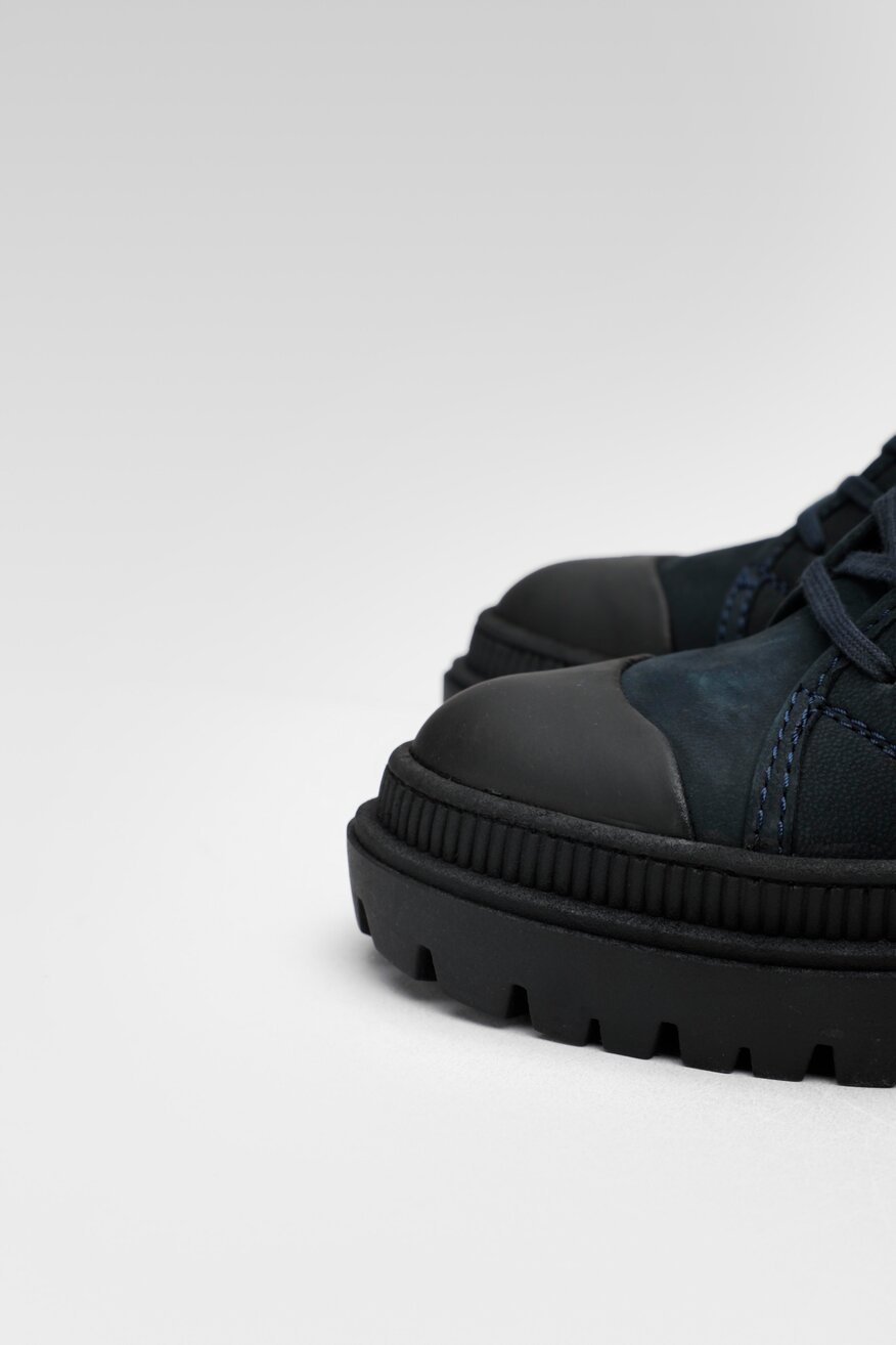 Lasocki - Skórzane trzewiki granatowe - 5904248883522